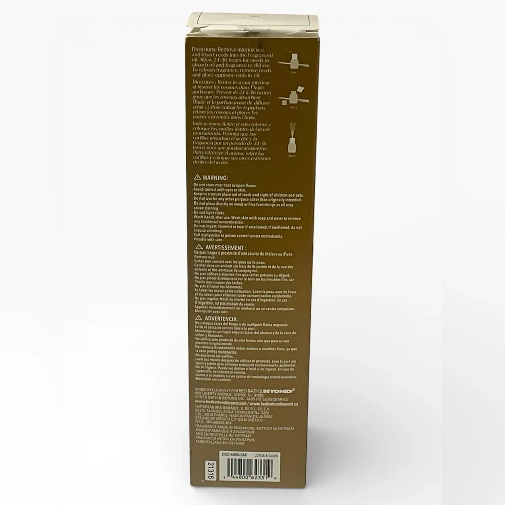 Everhome Lotus & Lilies Reed Diffuser Home Fragrance 4‎ oz 118mL Bed Bath Beyond